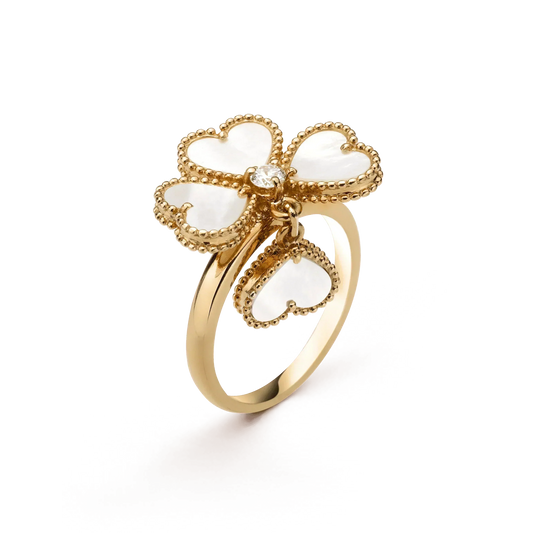 [Olivia Jewelry]SWEET CLOVER WHITE MOP RING