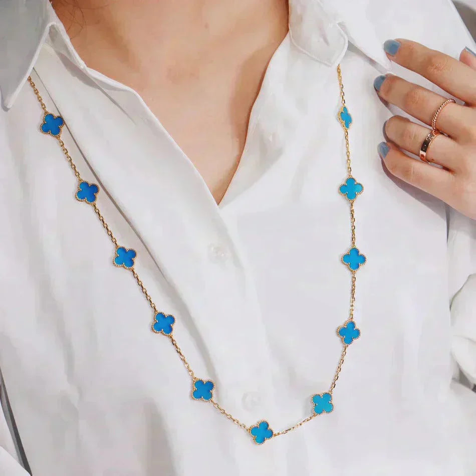[Olivia Jewelry]CLOVER 20 MOTIFS TURQUOISE GOLD