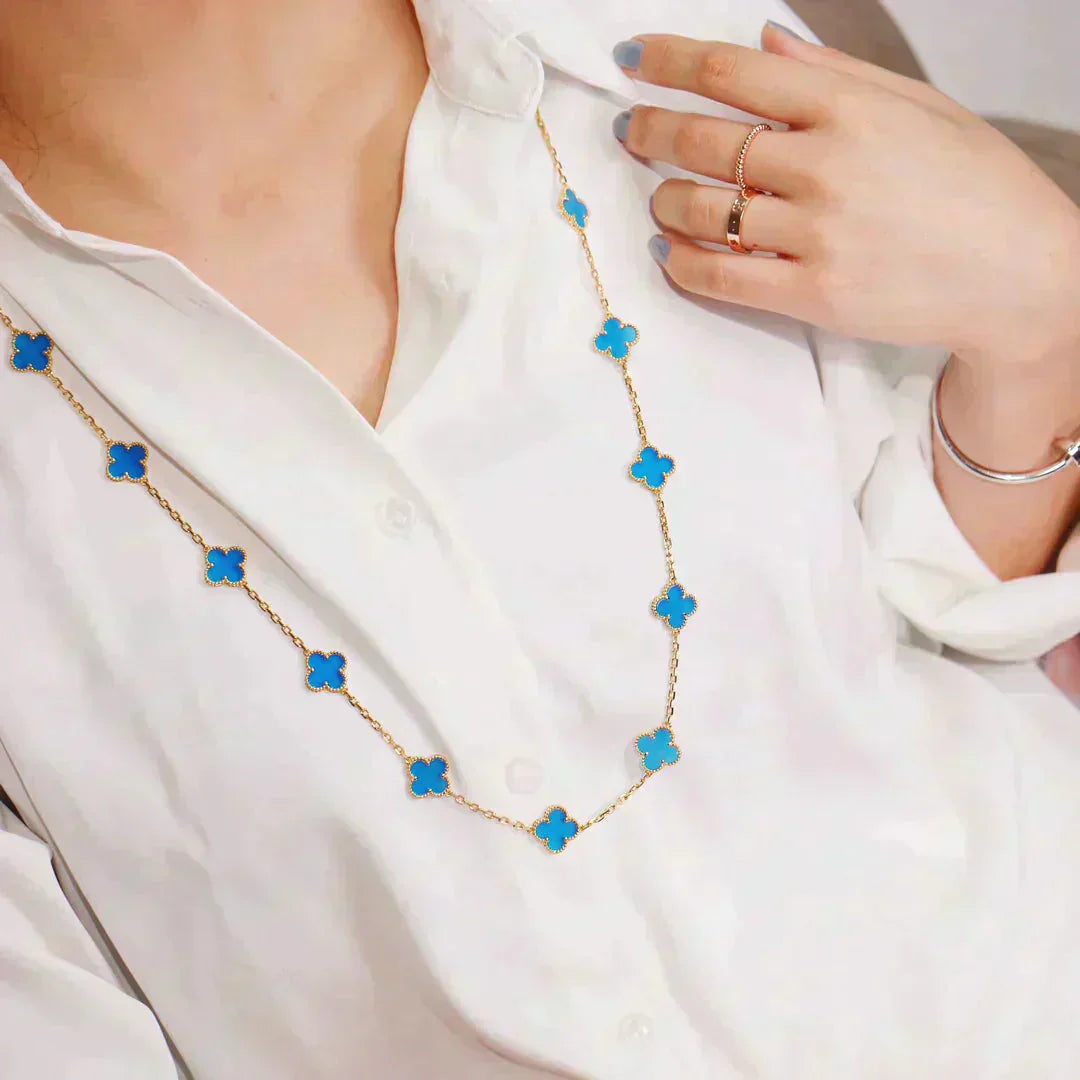[Olivia Jewelry]CLOVER 20 MOTIFS TURQUOISE GOLD
