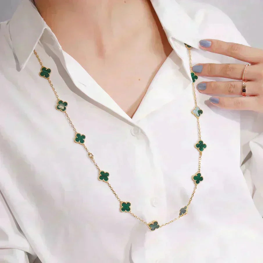[Olivia Jewelry]CLOVER 20 MOTIFS MALACHITE GOLD