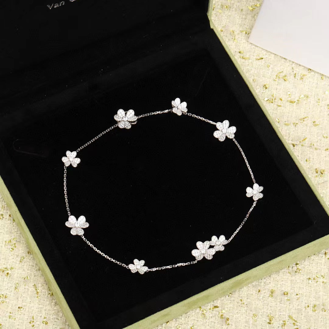 [Olivia Jewelry]FRIVOLE SILVER 9 FLOWERS NECKLACE
