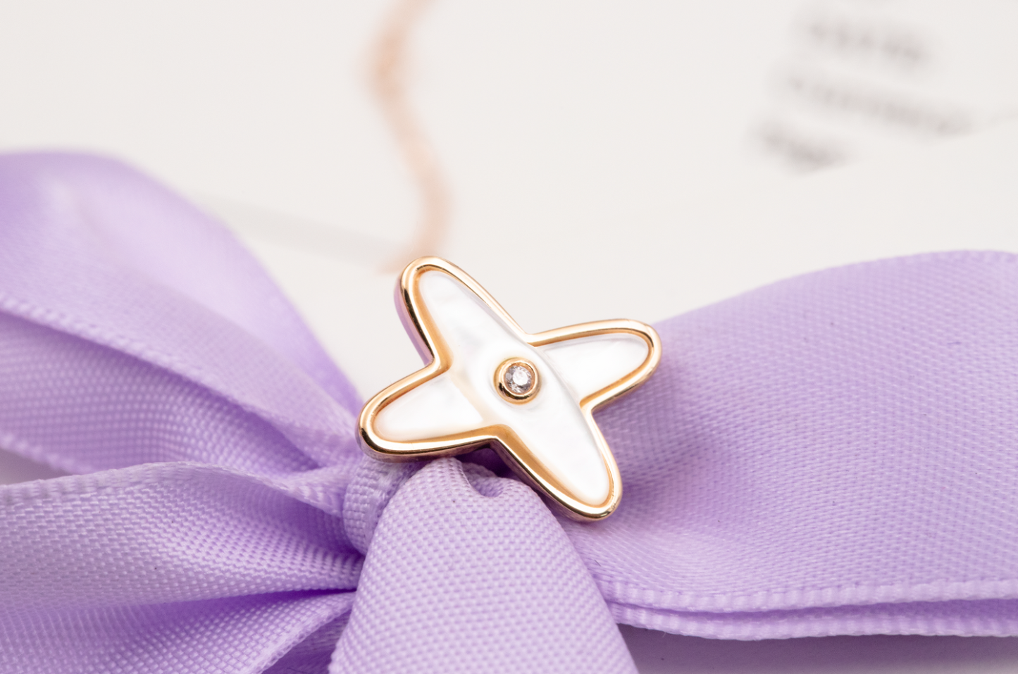 [Olivia Jewelry]JEUX DE WHITE MOP ROSE GOLD DIAMOND EARRINGS