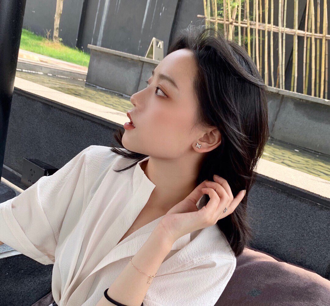 [Olivia Jewelry]JEUX DE WHITE MOP PINK GOLD DIAMOND EARRINGS