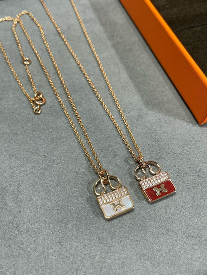 [Olivia Jewelry]H CIRCE MOISSANITE PENDANT NECKLACE GOLD