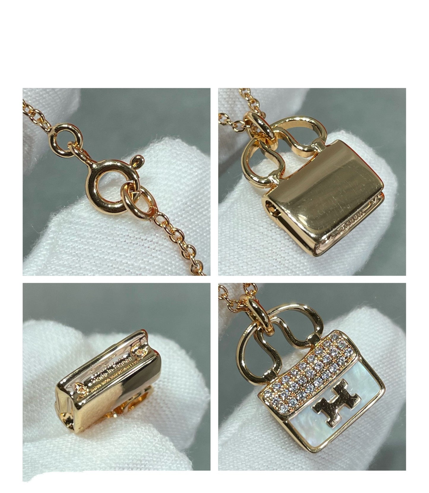 [Olivia Jewelry]H CIRCE MOISSANITE PENDANT NECKLACE GOLD