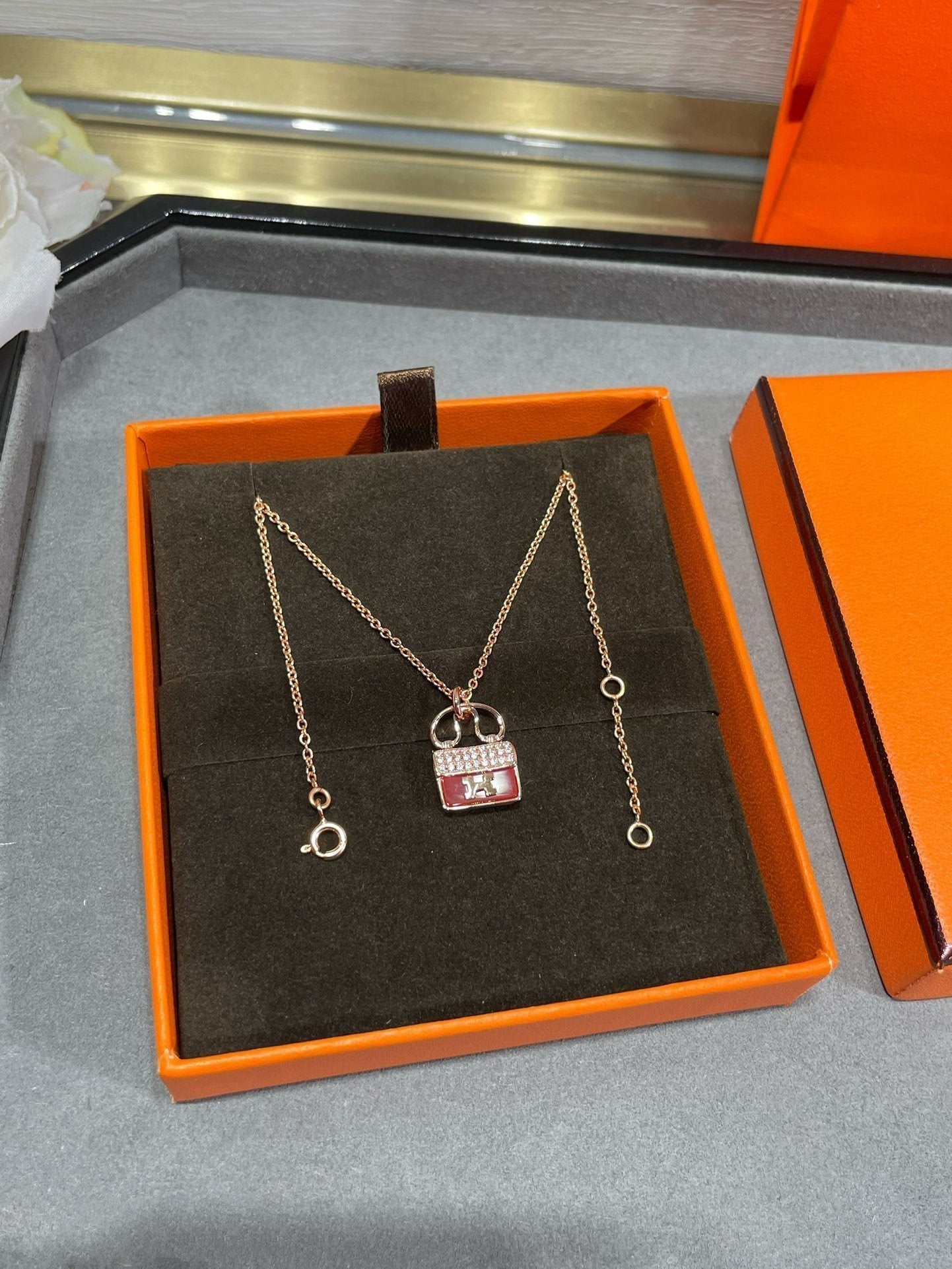 [Olivia Jewelry]H CIRCE MOISSANITE PENDANT NECKLACE GOLD
