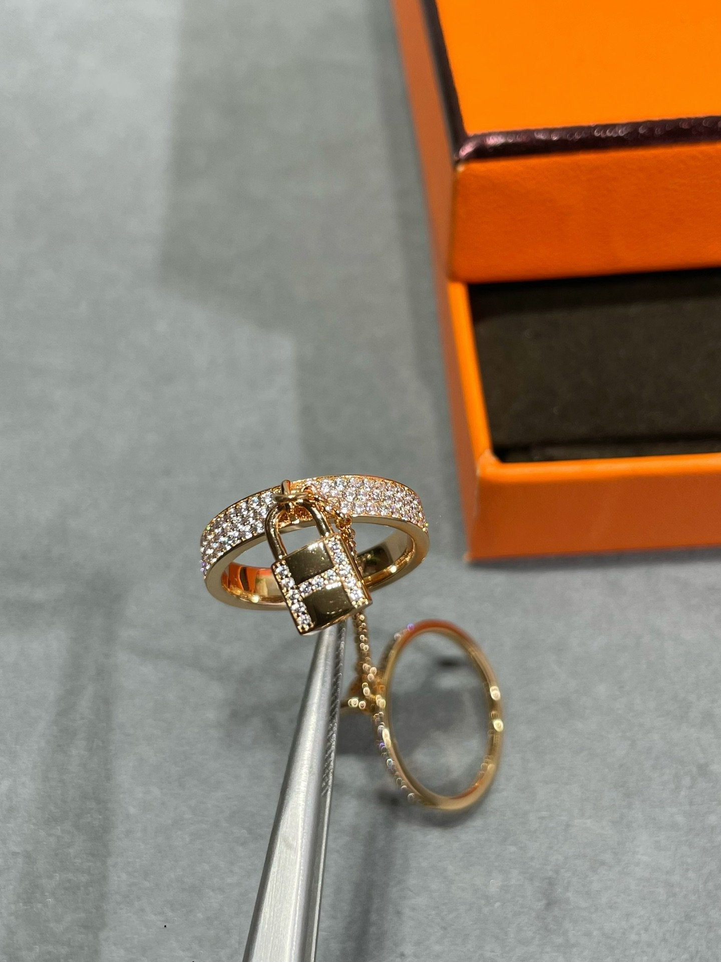 [Olivia Jewelry]HM KELLY CLOCHETTE DOUBLE RING IN  WITH DIAMONDS