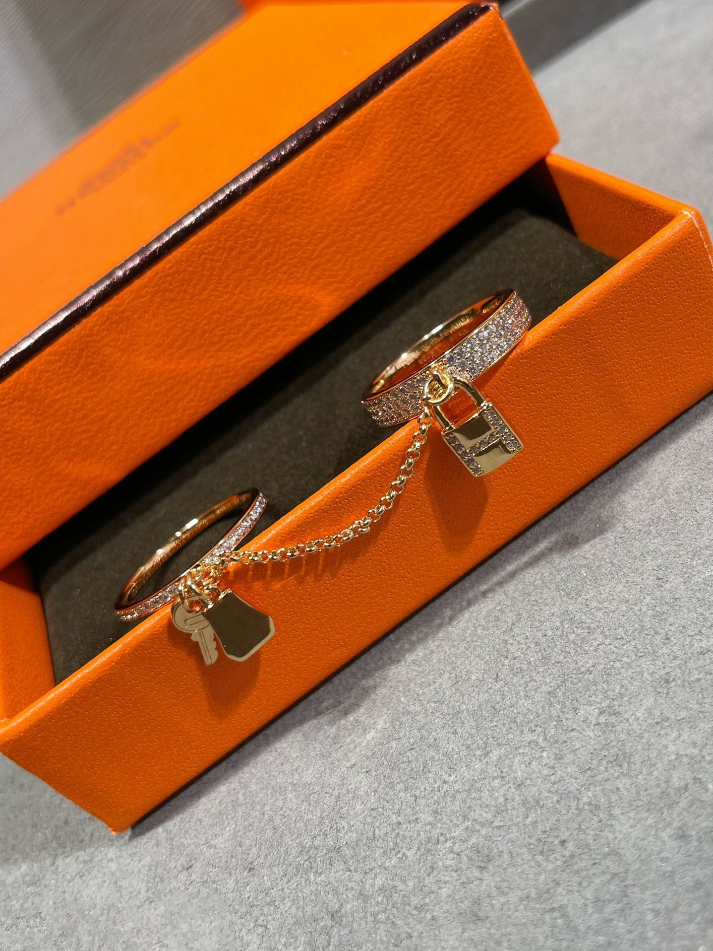 [Olivia Jewelry]HM KELLY CLOCHETTE DOUBLE RING IN  WITH DIAMONDS