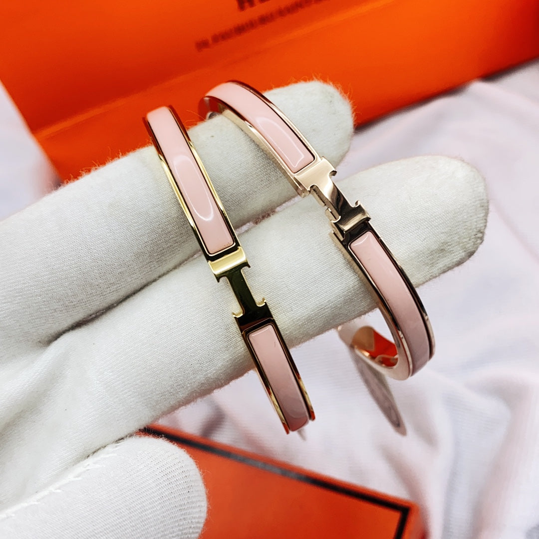 [Olivia Jewelry]CLASSIC HM CLIC  PINK 8MM ENAMEL BRACELET