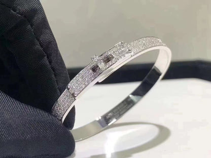 [Olivia Jewelry]HM KELLY BRACELET IN SILVER AND FULL PAVE DIAMOND
