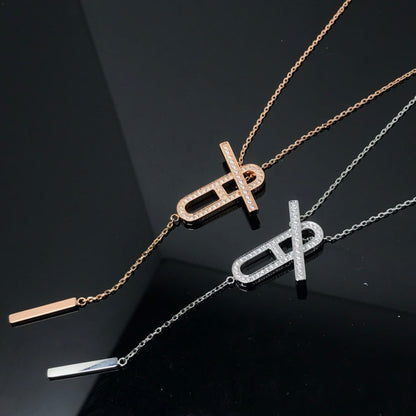 [Olivia Jewelry]HM NECKLACE PLATINUM ROSE GOLD DIAMOND