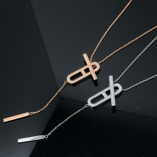 [Olivia Jewelry]HM NECKLACE PLATINUM ROSE GOLD DIAMOND