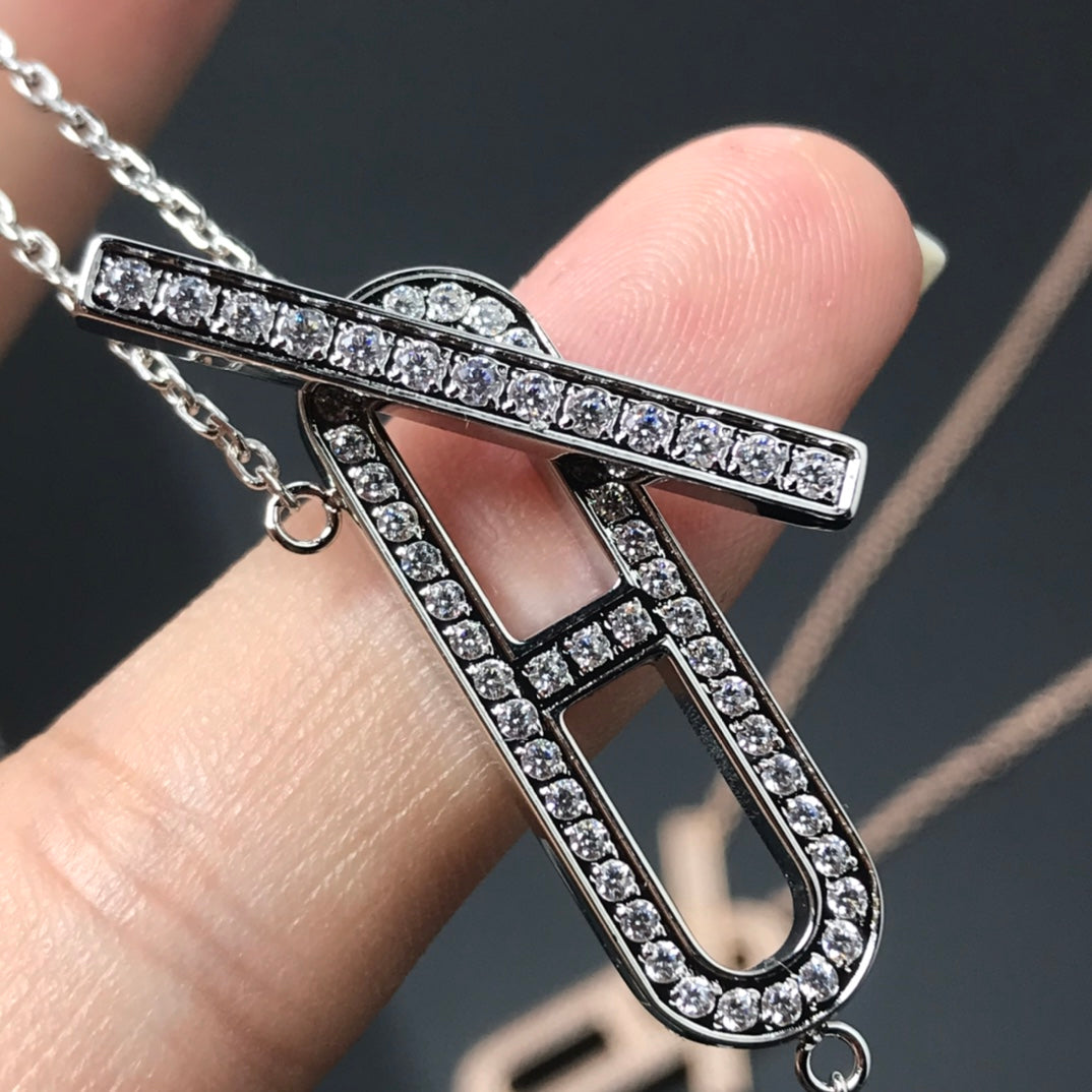 [Olivia Jewelry]HM NECKLACE PLATINUM ROSE GOLD DIAMOND