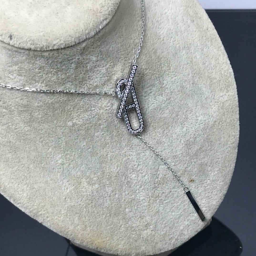 [Olivia Jewelry]HM NECKLACE PLATINUM ROSE GOLD DIAMOND