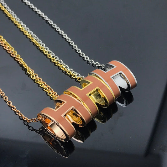 [Olivia Jewelry]H NECKLACE BROWN