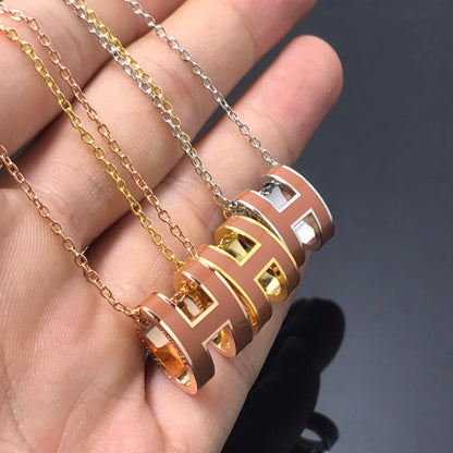 [Olivia Jewelry]H NECKLACE BROWN