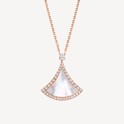 [OLIVIA]DREAM MOP DIAMOND PAVED PINK GOLD NECKLACE