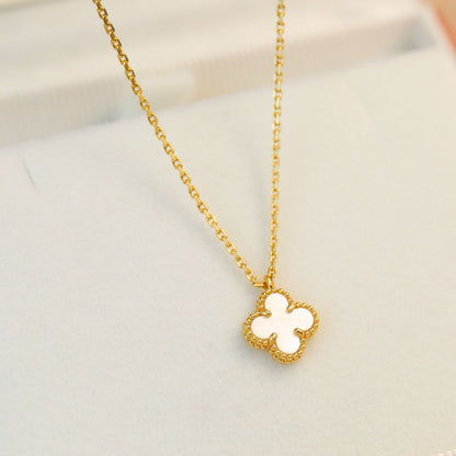 [Olivia Jewelry]CLOVER MINI 9.5MM WHITE MOTHER-OF-PEARL NECKLACE