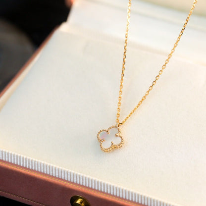 [Olivia Jewelry]CLOVER MINI 9.5MM WHITE MOTHER-OF-PEARL NECKLACE