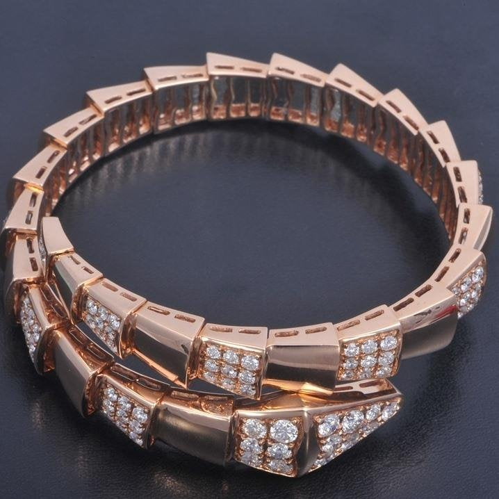 [OLIVIA]SERPENTI WIDE BRACELET PINK GOLD DIAMOND