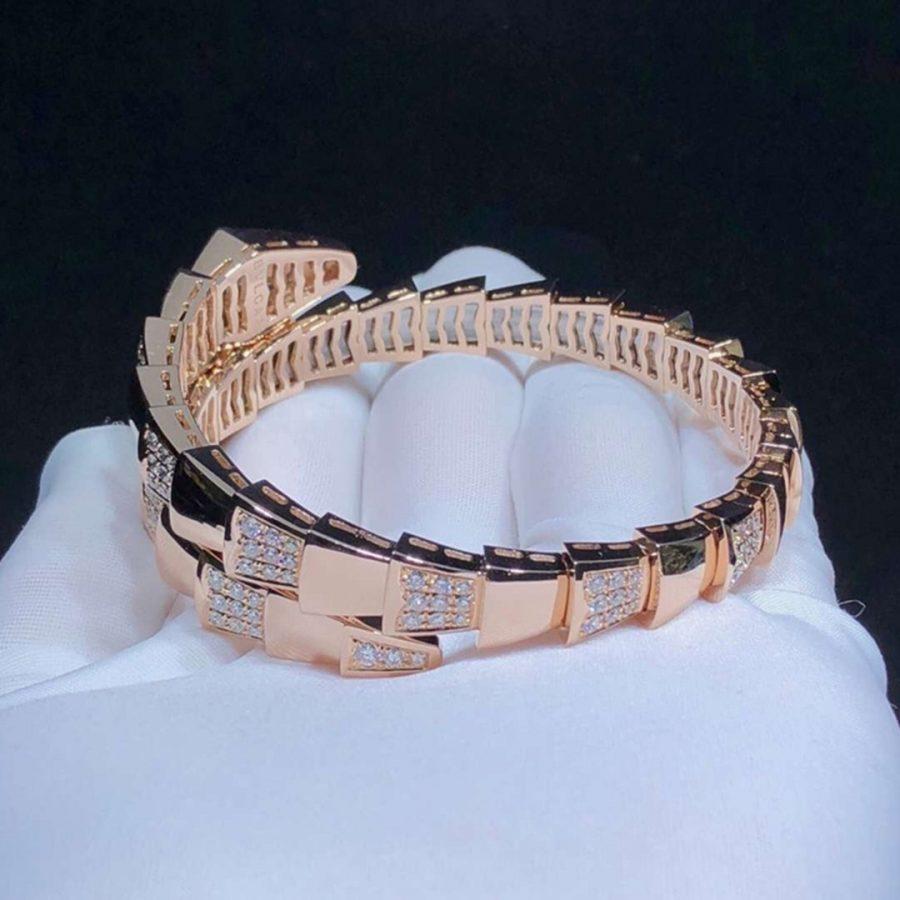 [OLIVIA]SERPENTI WIDE BRACELET PINK GOLD DIAMOND