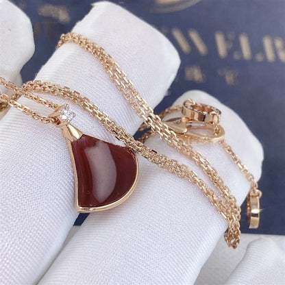 [OLIVIA]DREAM NECKLACE CARNELIAN 1 DIAMOND