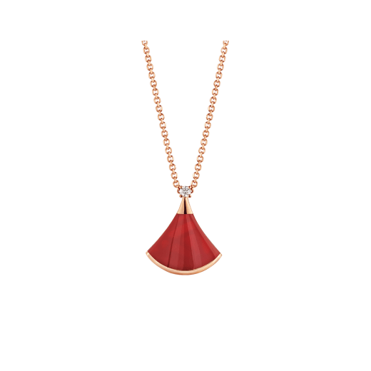 [OLIVIA]DREAM NECKLACE CARNELIAN 1 DIAMOND