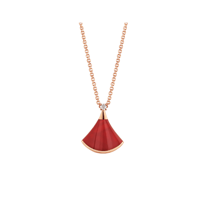 [OLIVIA]DREAM NECKLACE CARNELIAN 1 DIAMOND