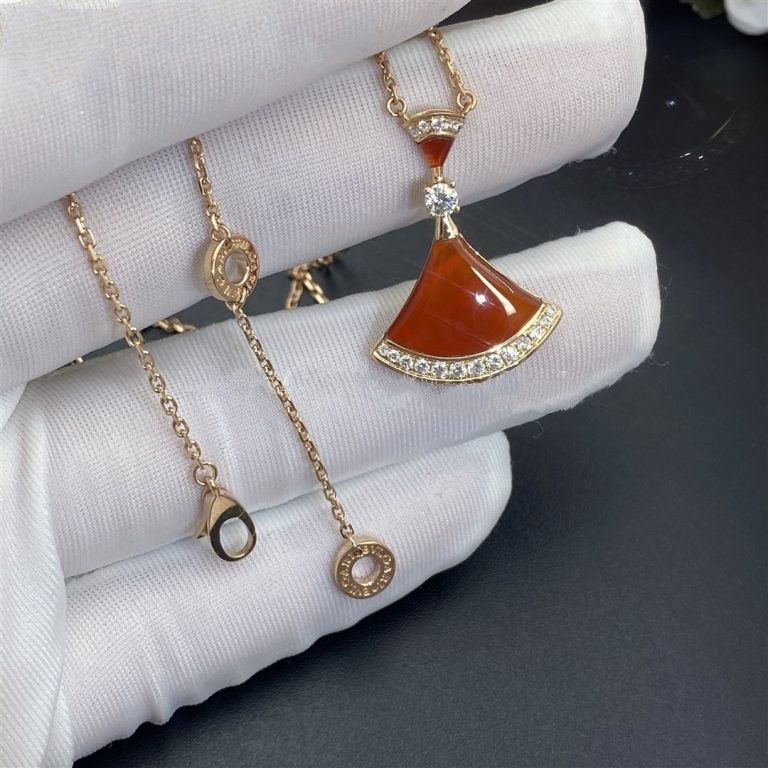 [OLIVIA]DREAM NECKLACE CARNELIAN DIAMOND