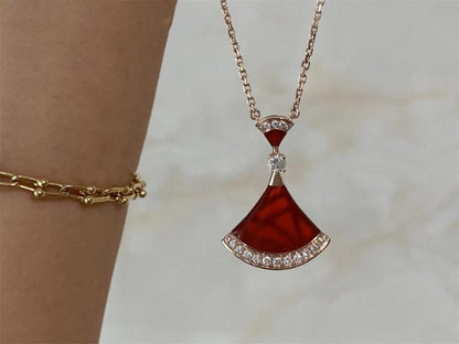 [OLIVIA]DREAM NECKLACE CARNELIAN DIAMOND