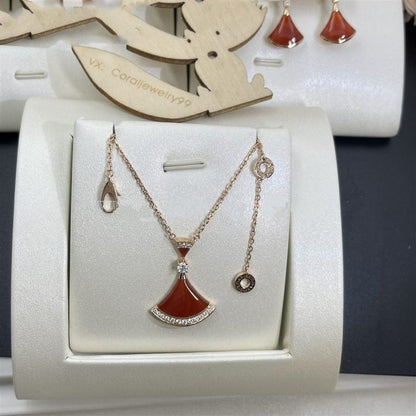 [OLIVIA]DREAM NECKLACE CARNELIAN DIAMOND