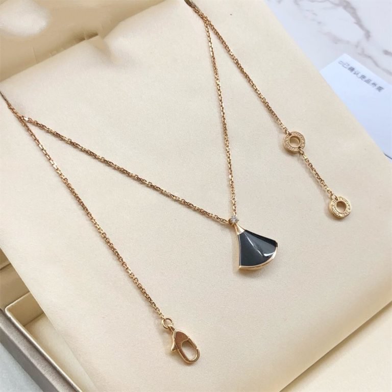 [OLIVIA]DREAM NECKLACE ONYX 1 DIAMOND