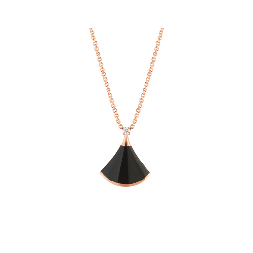[OLIVIA]DREAM NECKLACE ONYX 1 DIAMOND
