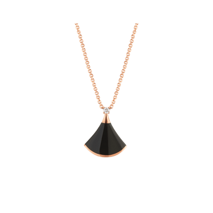[OLIVIA]DREAM NECKLACE ONYX 1 DIAMOND
