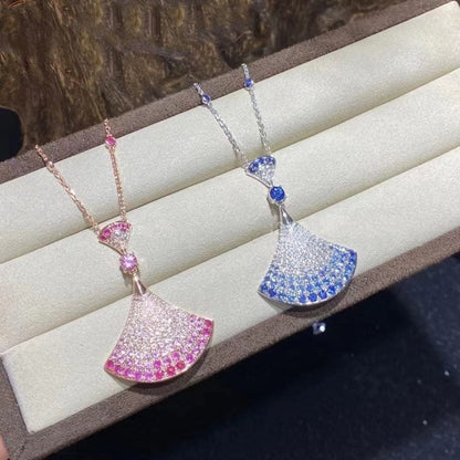 [OLIVIA]DREAM NECKLACE AGATE SILVER DIAMOND