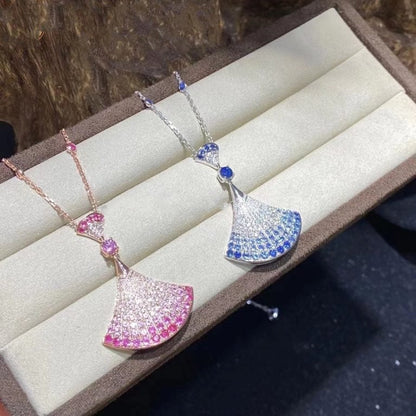[OLIVIA]DREAM NECKLACE AGATE SILVER DIAMOND