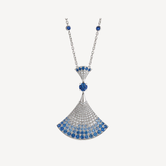 [OLIVIA]DREAM NECKLACE AGATE SILVER DIAMOND
