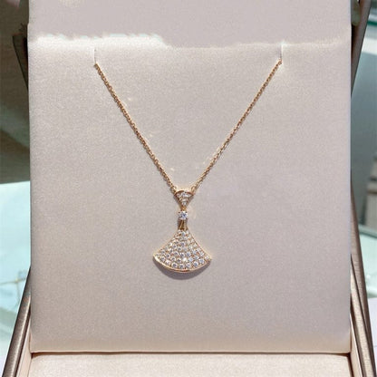 [OLIVIA]DREAM NECKLACE PINK GOLD FULL DIAMOND