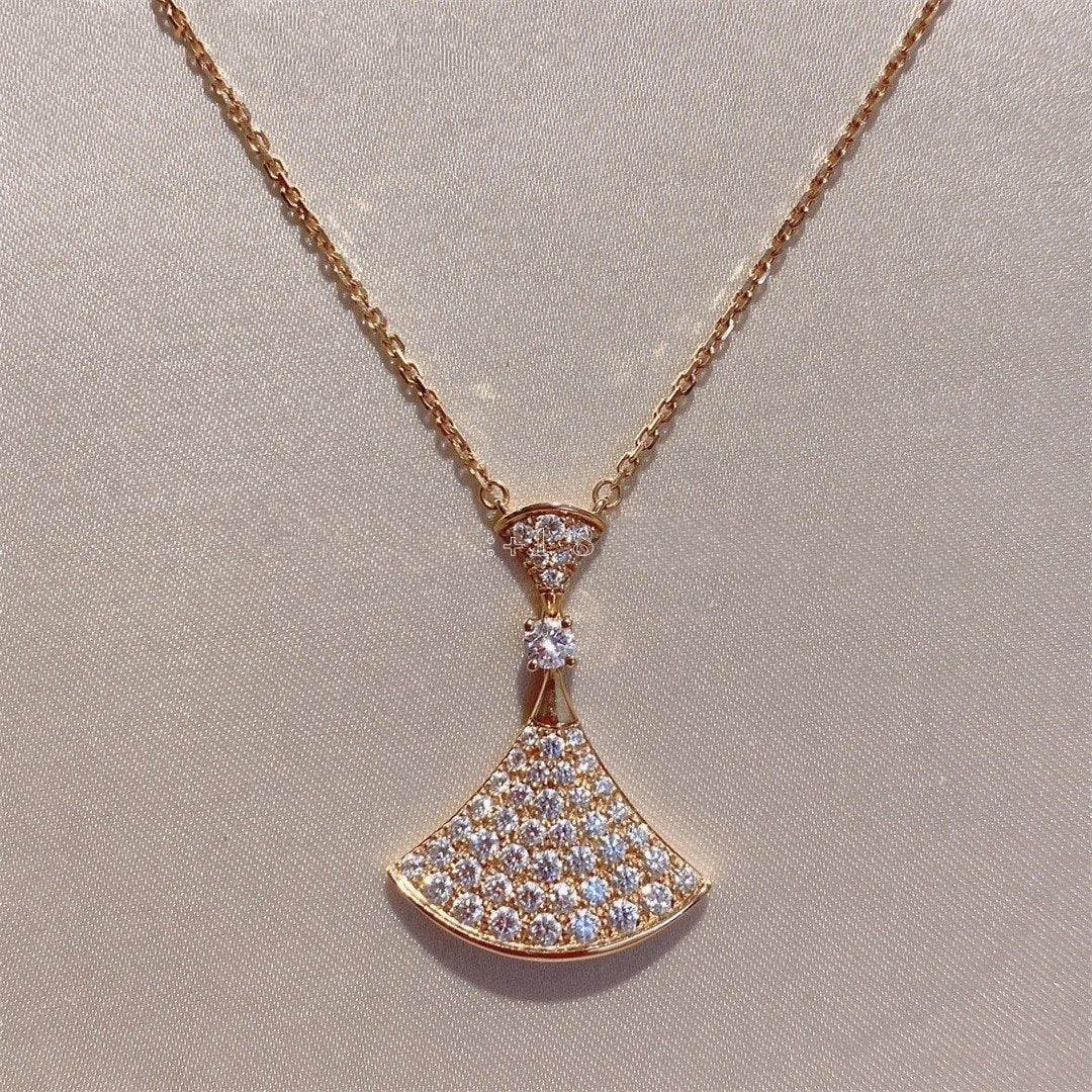 [OLIVIA]DREAM NECKLACE PINK GOLD FULL DIAMOND