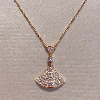 [OLIVIA]DREAM NECKLACE PINK GOLD FULL DIAMOND