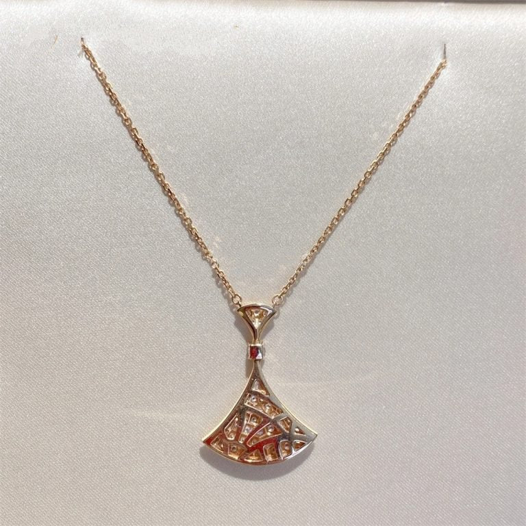 [OLIVIA]DREAM NECKLACE PINK GOLD FULL DIAMOND