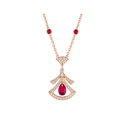 [OLIVIA]DREAM NECKLACE CARNELIAN DIAMOND PINK GOLD