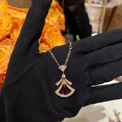 [OLIVIA]DREAM NECKLACE CARNELIAN DIAMOND PINK GOLD