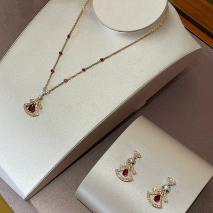 [OLIVIA]DREAM NECKLACE CARNELIAN DIAMOND PINK GOLD