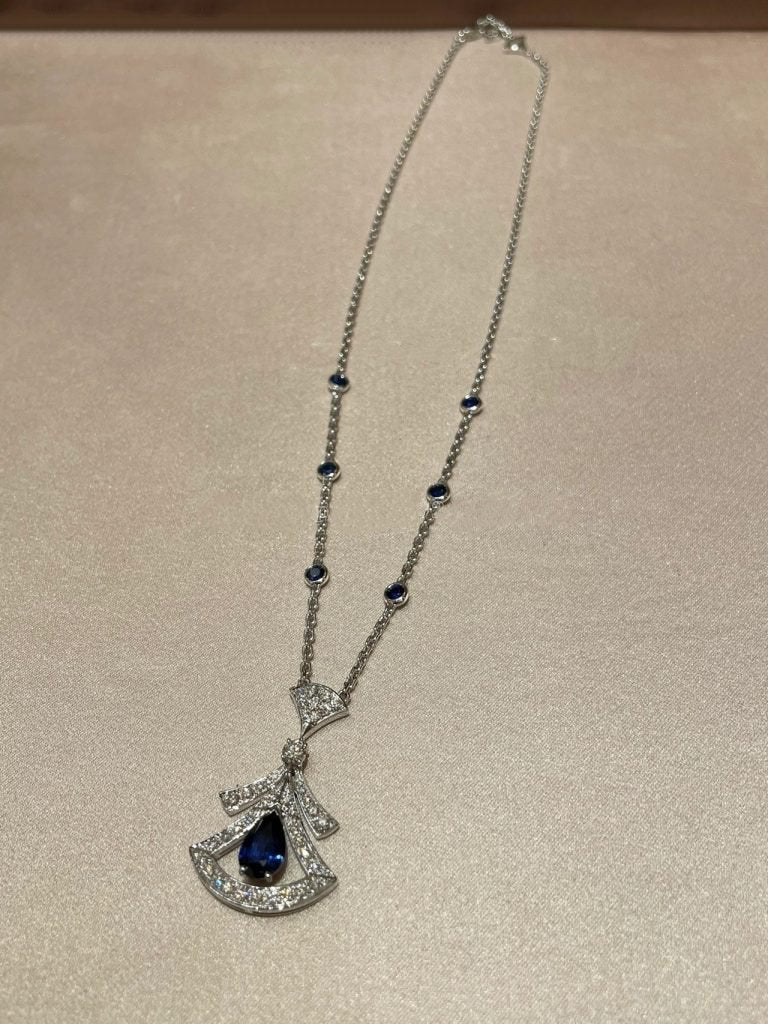 [OLIVIA]DREAM NECKLACE AGATE DIAMOND SILVER