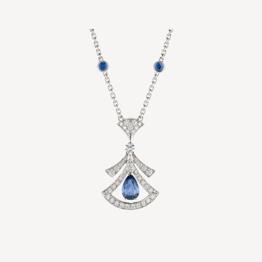 [OLIVIA]DREAM NECKLACE AGATE DIAMOND SILVER