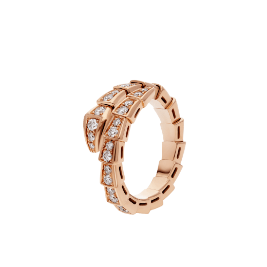 [OLIVIA]SERPENTI RING PINK GOLD DIAMOND PAVED 4MM