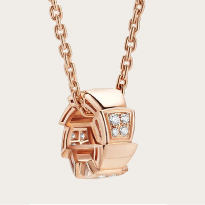 [OLIVIA]SERPENTI PEDANT DIAMOND PINK GOLD NECKLACE