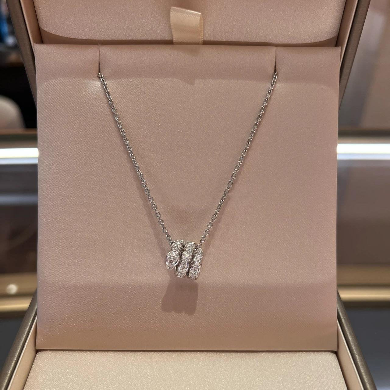 [OLIVIA]SERPENTI  NECKLACE DOUBLE RING DIAMOND