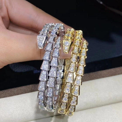 [OLIVIA]SERPENTI BRACELET GOLD DIAMOND DOUBLE ROW